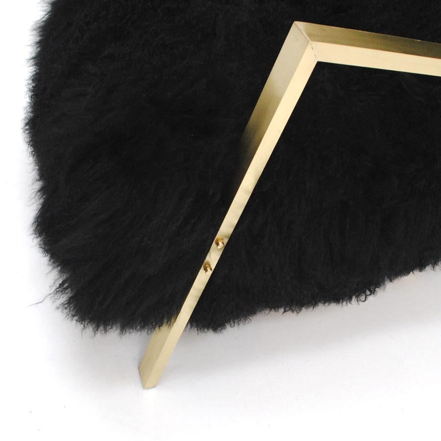 Ein Paar L.A. Studio Contemporary Modern Schwarze Mongolische Ziege Italienische Sessel im Angebot 3
