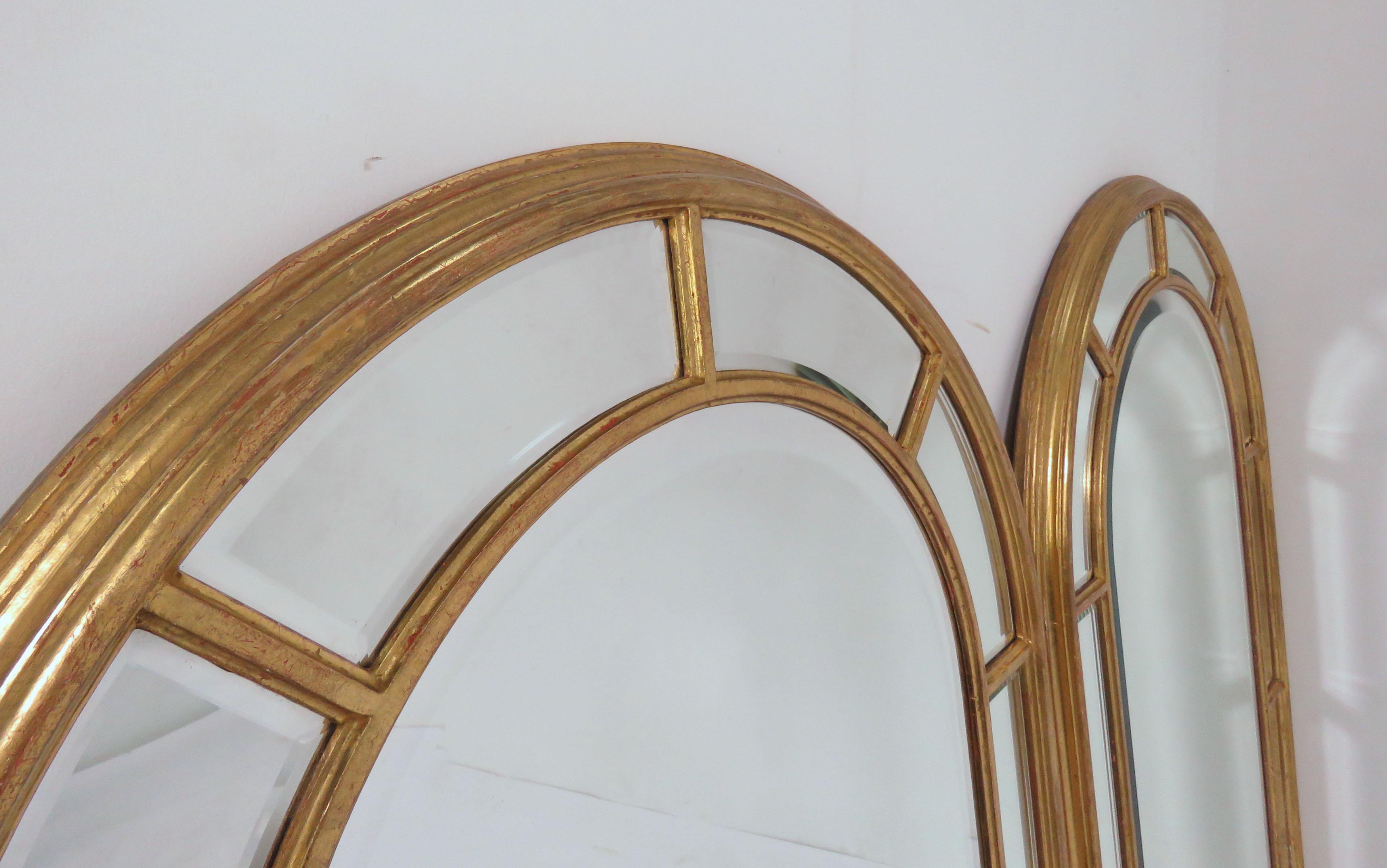 Hollywood Regency Pair of LaBarge Giltwood Mirrors, Made in Italy, circa 1970s