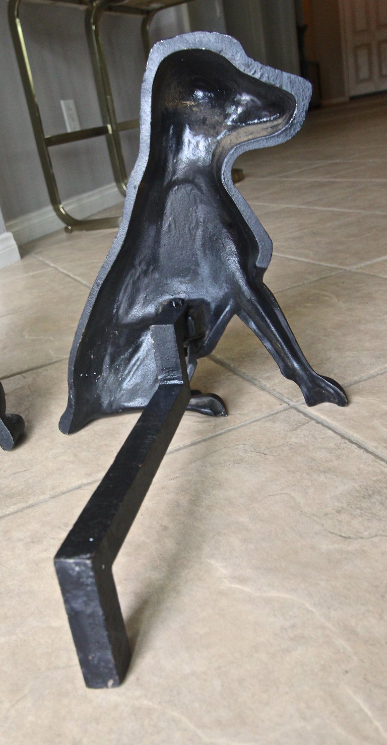 Pair of Labrador Dog Fireplace Andirons at 1stDibs