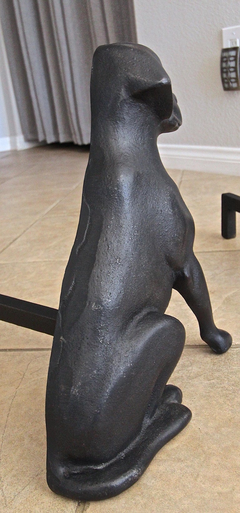 Pair of Labrador Dog Fireplace Andirons at 1stDibs