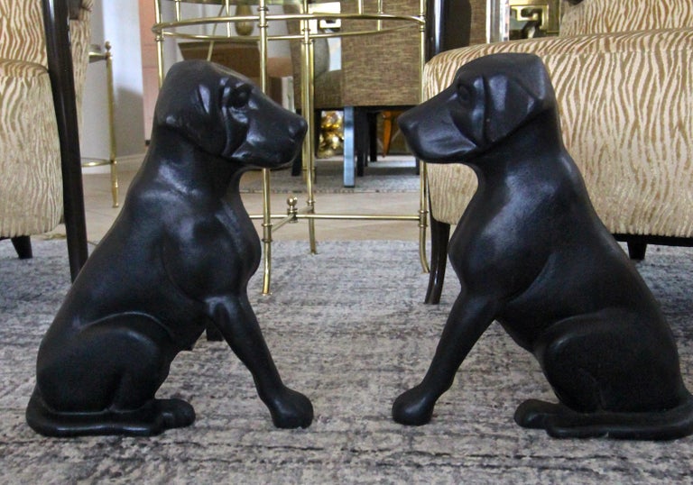 Pair of Labrador Dog Fireplace Andirons at 1stDibs