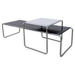 Pair of Laccio low tables by marcel Breuer for Gavina 60s, 70s