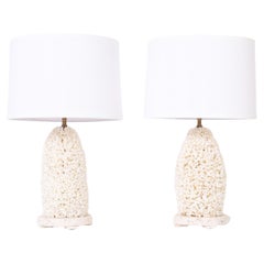 Pair of Lace Coral Table Lamps