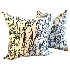 Coppia di cuscini Lacefield Designs Best Friends in Blue 
White