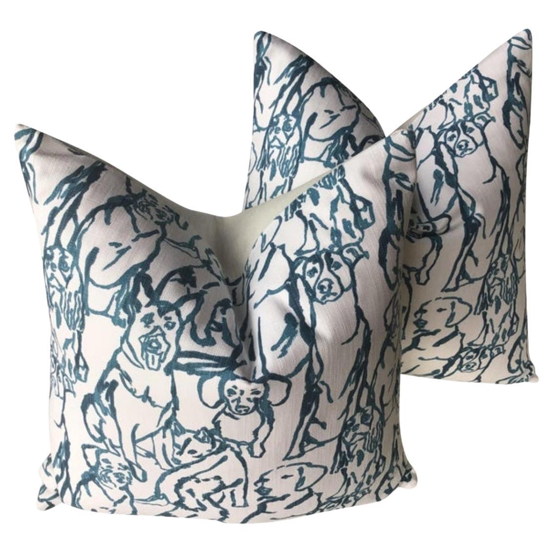 Coppia di cuscini Lacefield Textiles "Bestfriends "in Iris