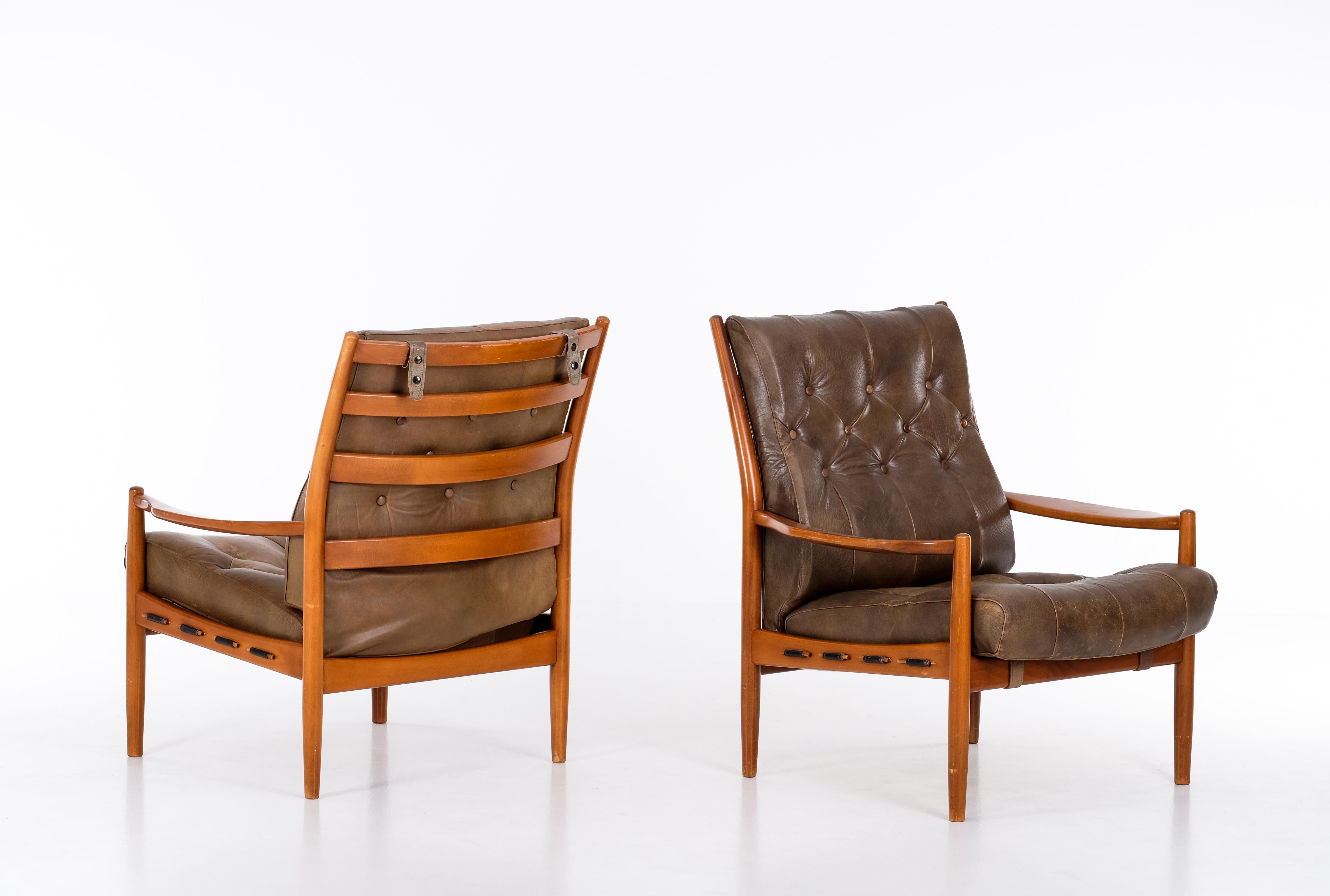 Pair of 'Läckö' Easy Chairs by Ingemar Thillmark, 1960s In Good Condition For Sale In Stockholm, SE