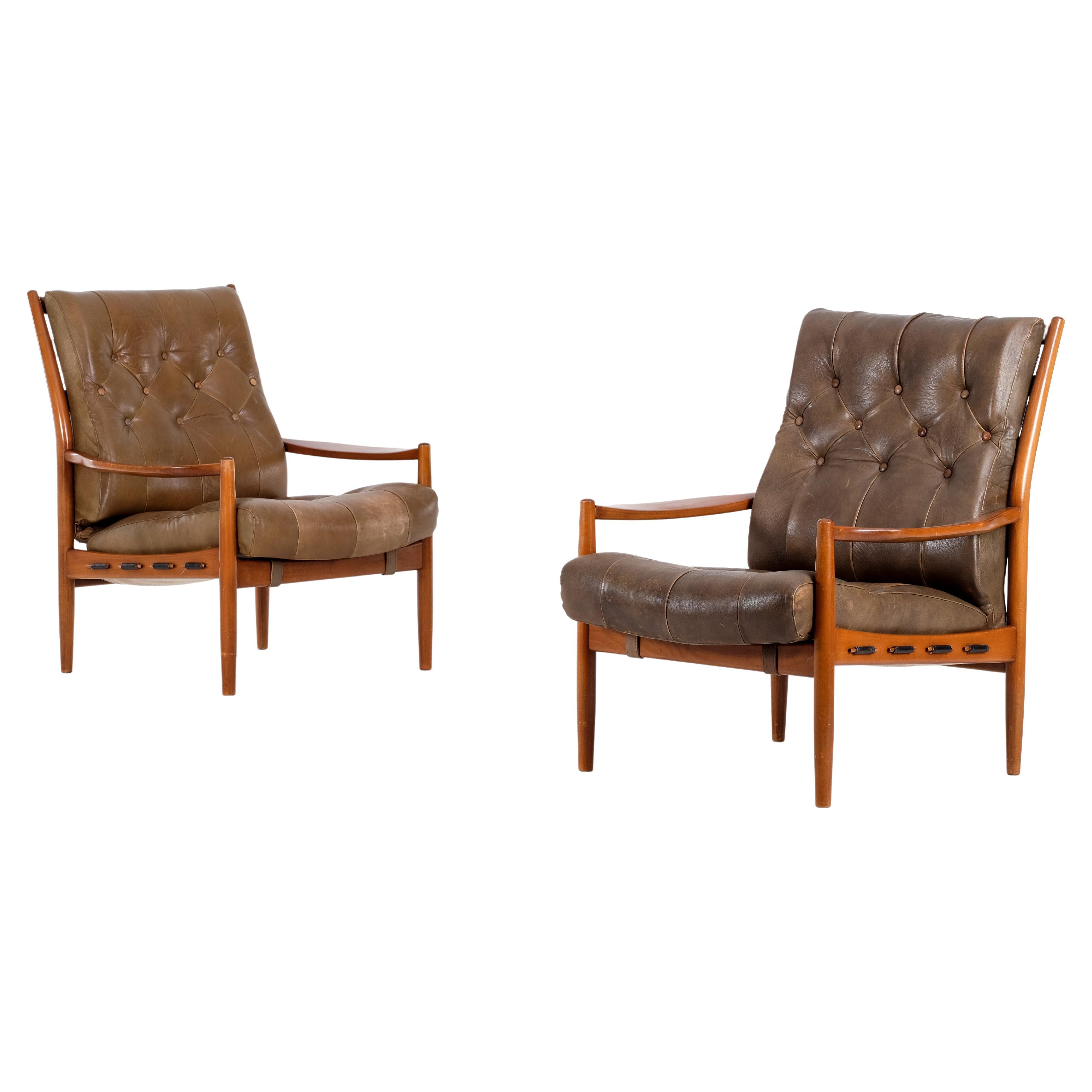 Pair of 'Läckö' Easy Chairs by Ingemar Thillmark, 1960s For Sale