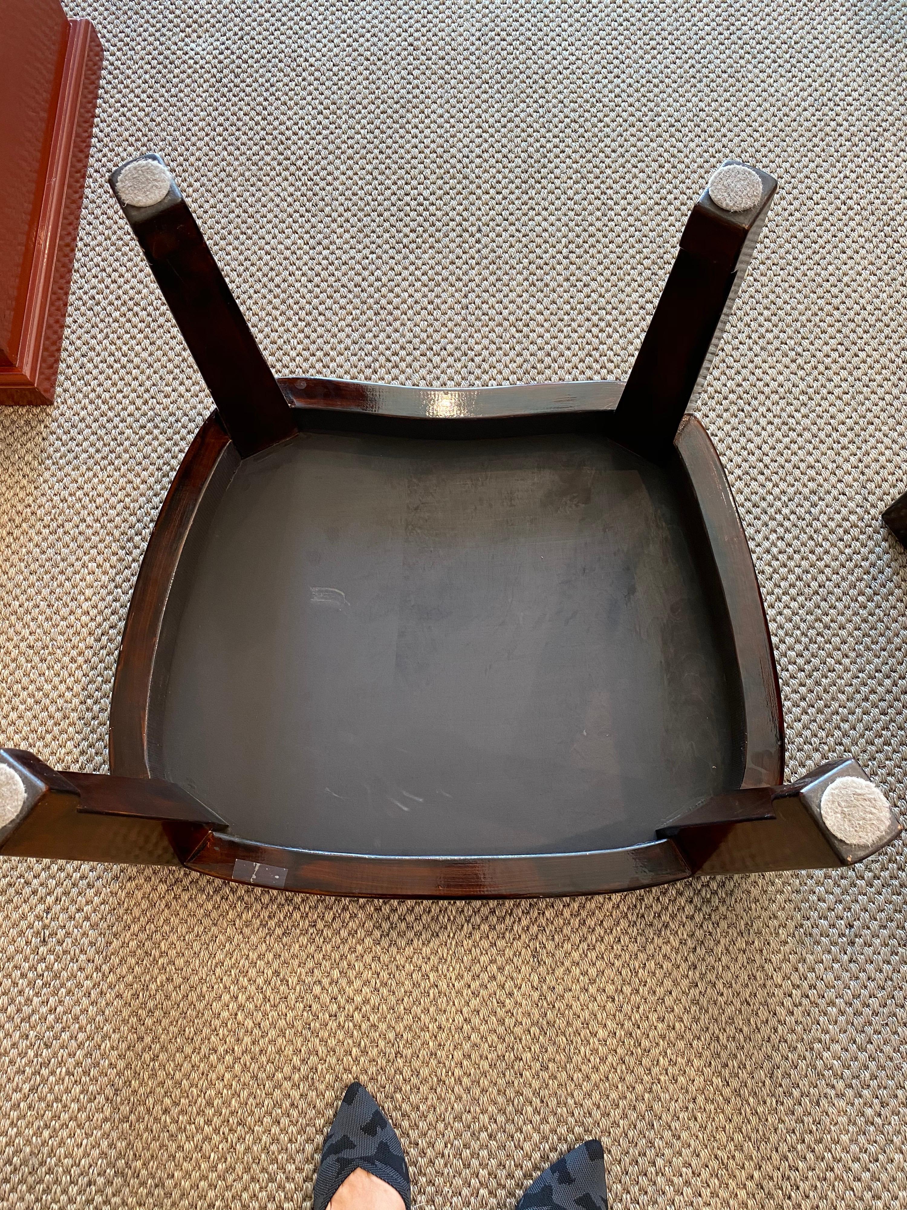 Pair of Lacquer Tables with Antique Japanese Leather Tops Aorigawa For Sale 5