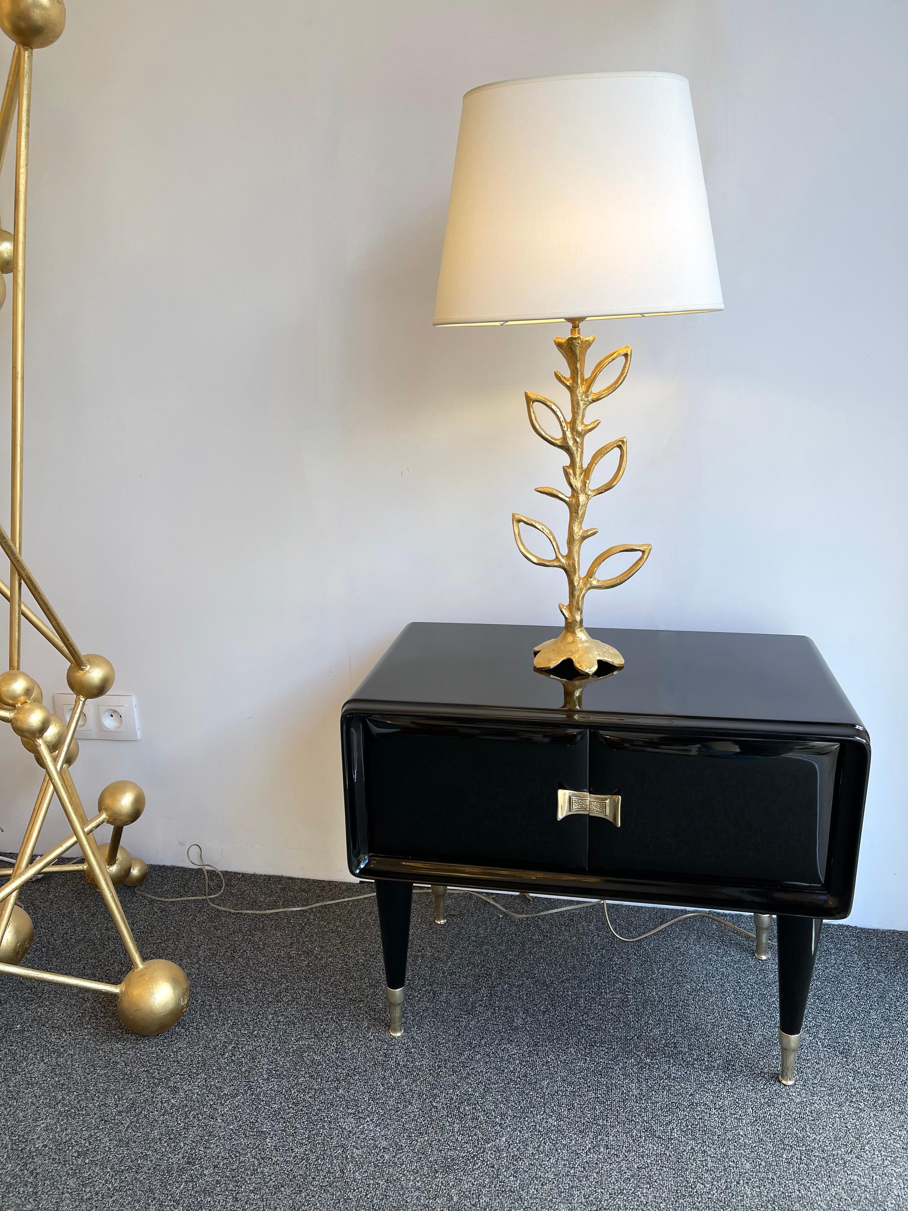 Pair of Lacquered and Brass Nightstands by Vittorio Dassi, Italy, 1950s 1