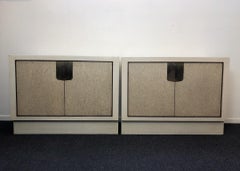 Pair of Lacquered and Bronze Nightstands by Steve Chase