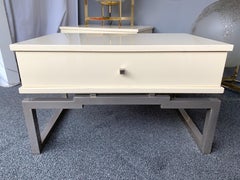 Pair of Lacquered and Metal Chrome Side Tables by Mario Sabot. Italy, 1970s