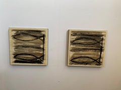 Pair of lacquered and painted box-wood Panels, 2009