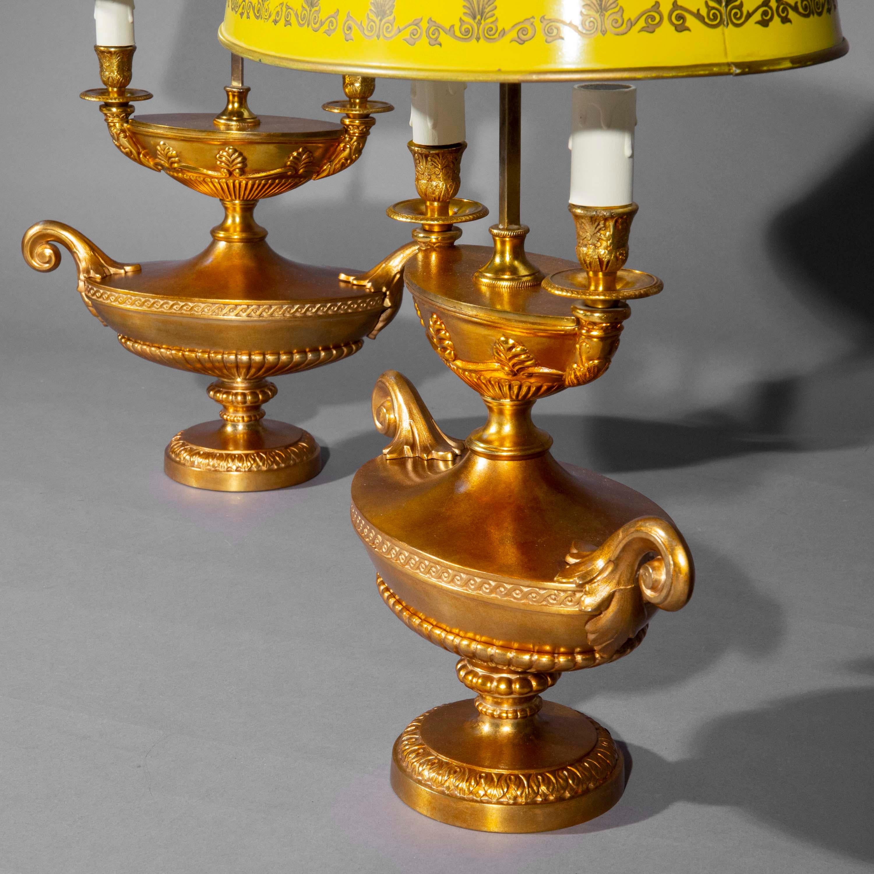 Paire de lampes de bureau bouillotte de style Hollywood Regency Bon état - En vente à Richmond, London