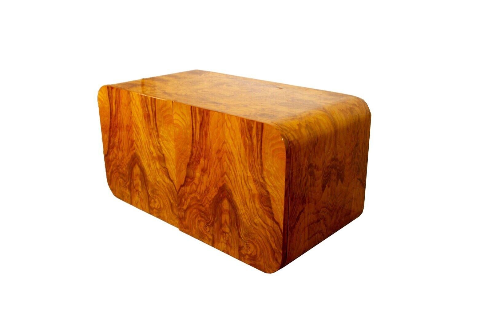 Pair of Lacquered Burlwood Floating Night Stands Vintage Mid