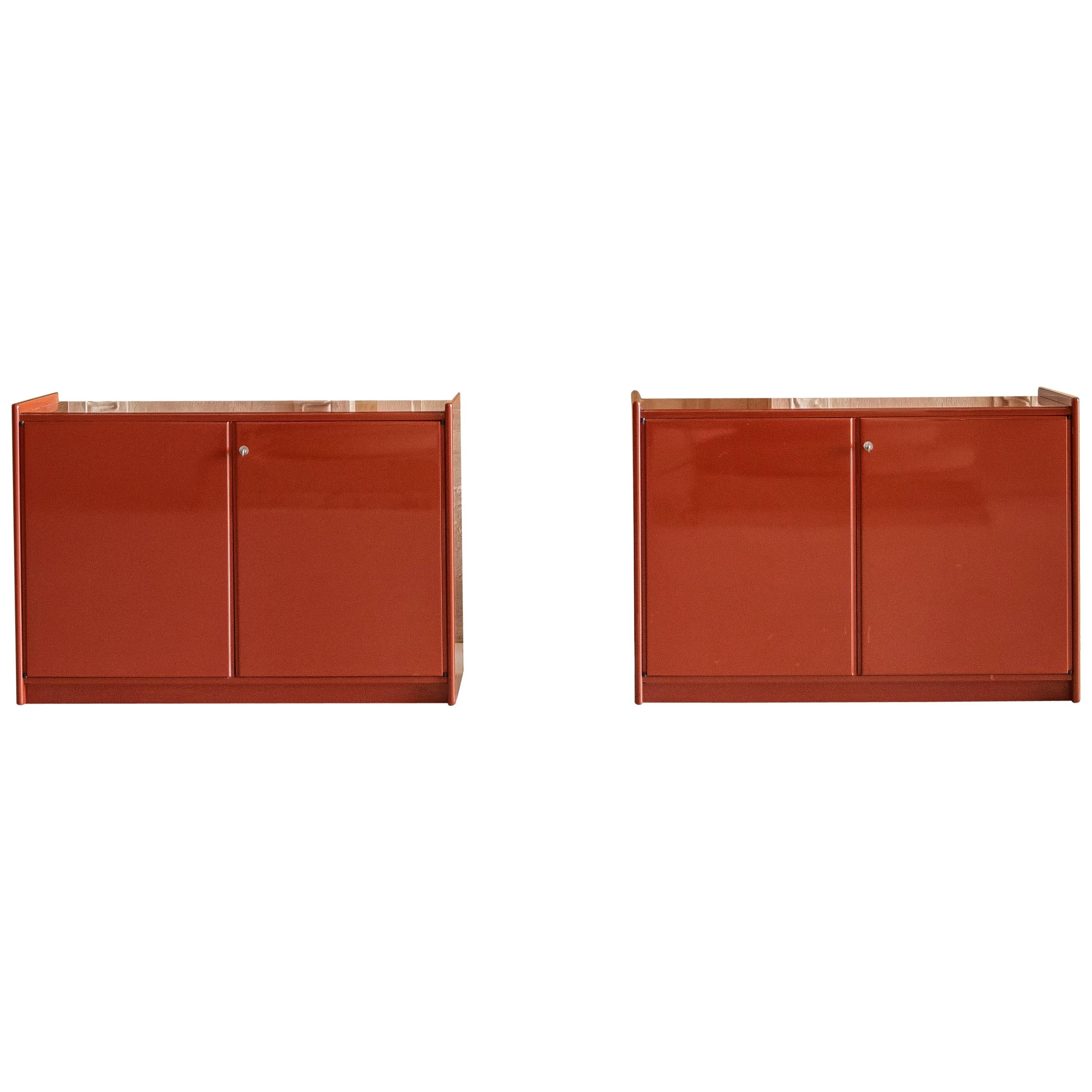 Pair of Lacquered Cabinets Attributed to Dino Gavina