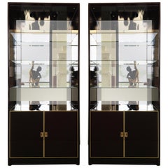 Retro Pair of Lacquered China Cabinets Vitrines by Maison Jansen