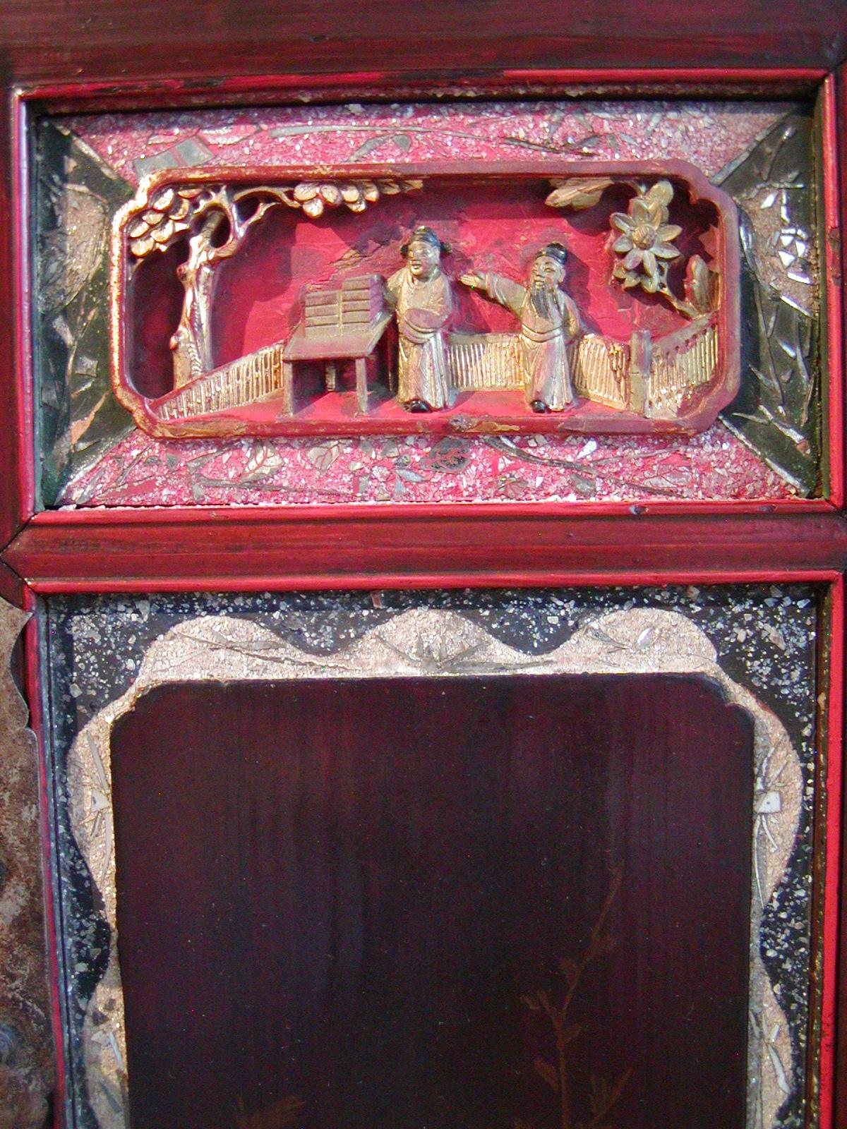 Pair of Lacquered Chinese Bedside Cabinets For Sale 4