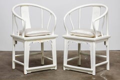 Pair of Lacquered Chinese Ming Style Horseshoe Chairs