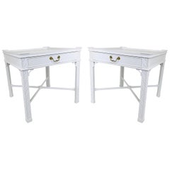 Pair of Lacquered Chippendale Side Tables by Baker