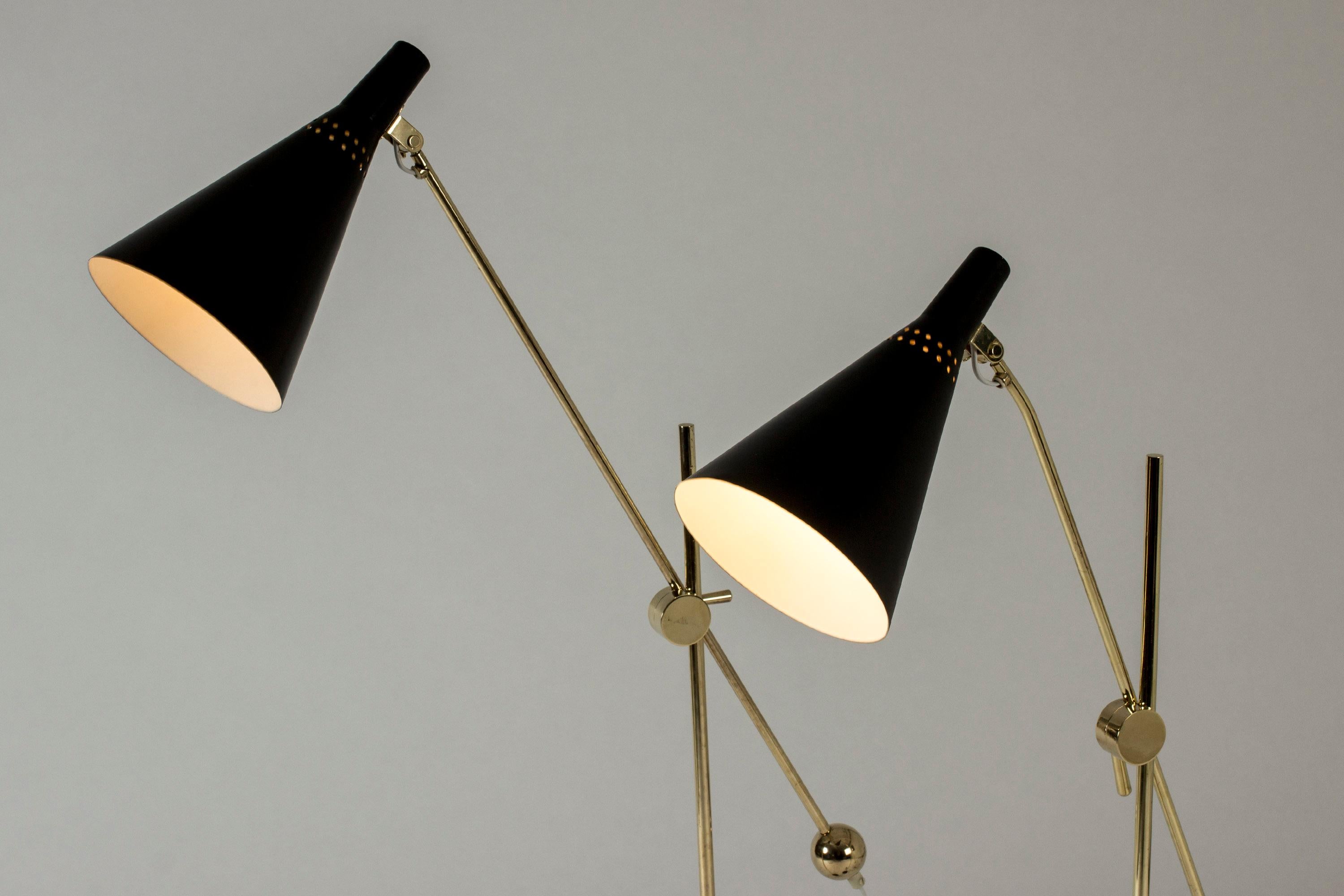 Pair of Lacquered Metal and Brass Floor Lamps by Tapio Wirkkala for Idman Oy 1
