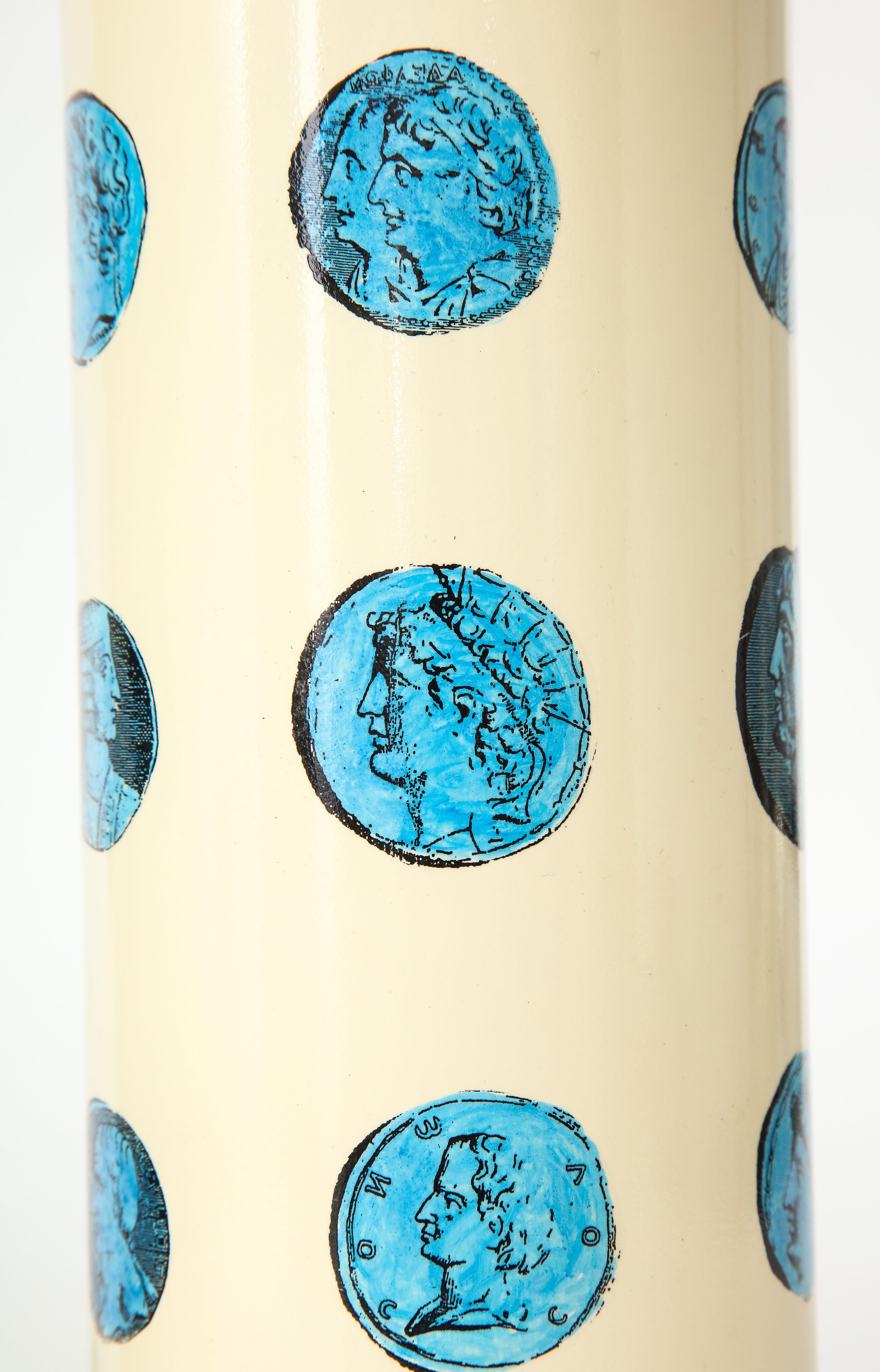 Pair of Lacquered Metal Lamps by Piero Fornasetti In Excellent Condition In New York, NY