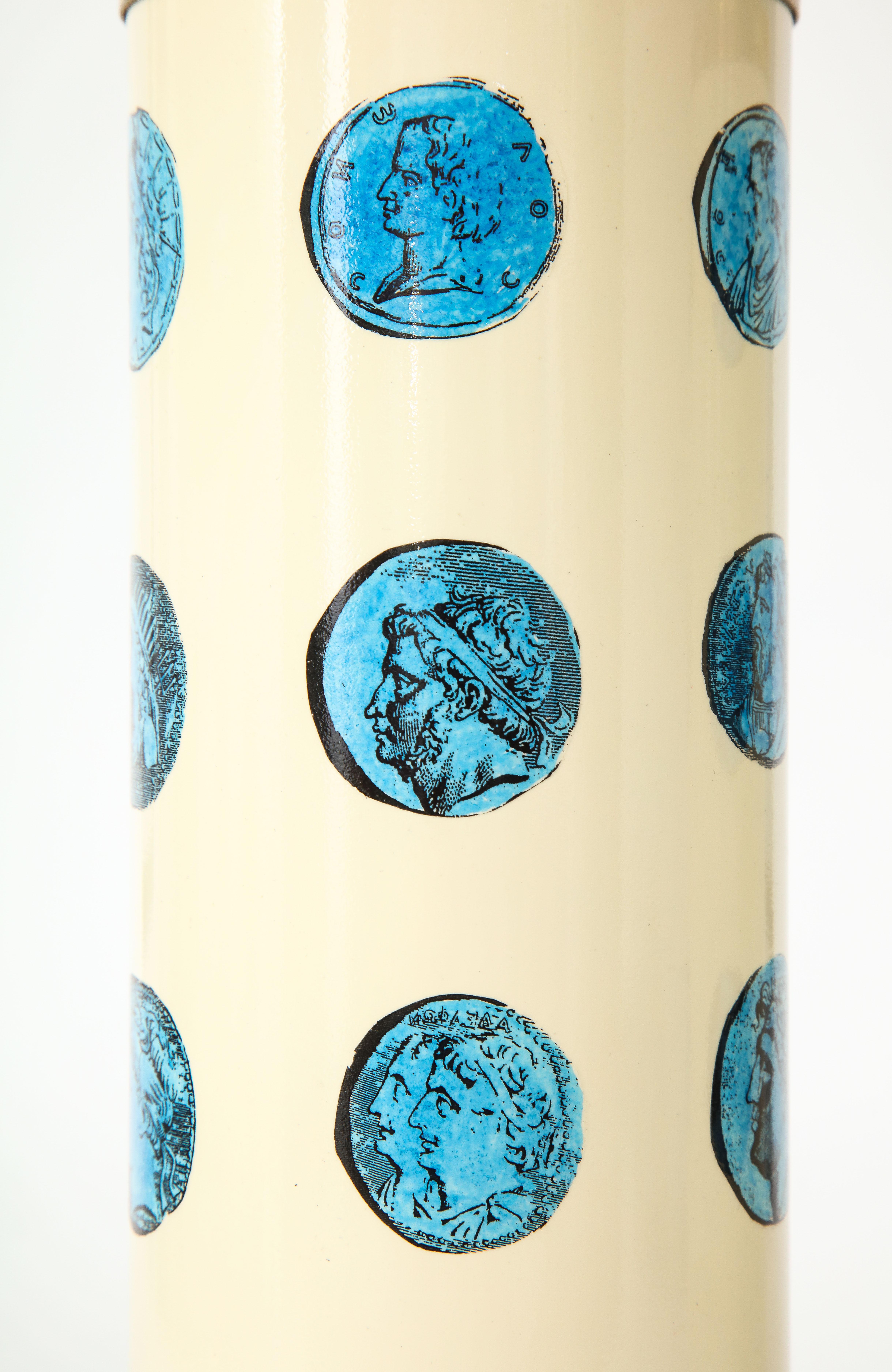 Late 20th Century Pair of Lacquered Metal Lamps by Piero Fornasetti