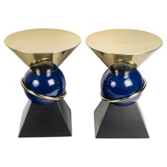 Pair of Lacquered Metal Stools by Vincent Darré & Monoprix.