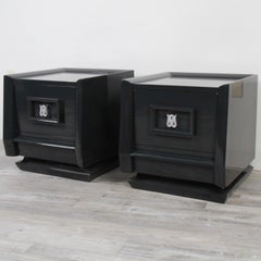 Pair of Lacquered Mid-Century Modern Nightstands