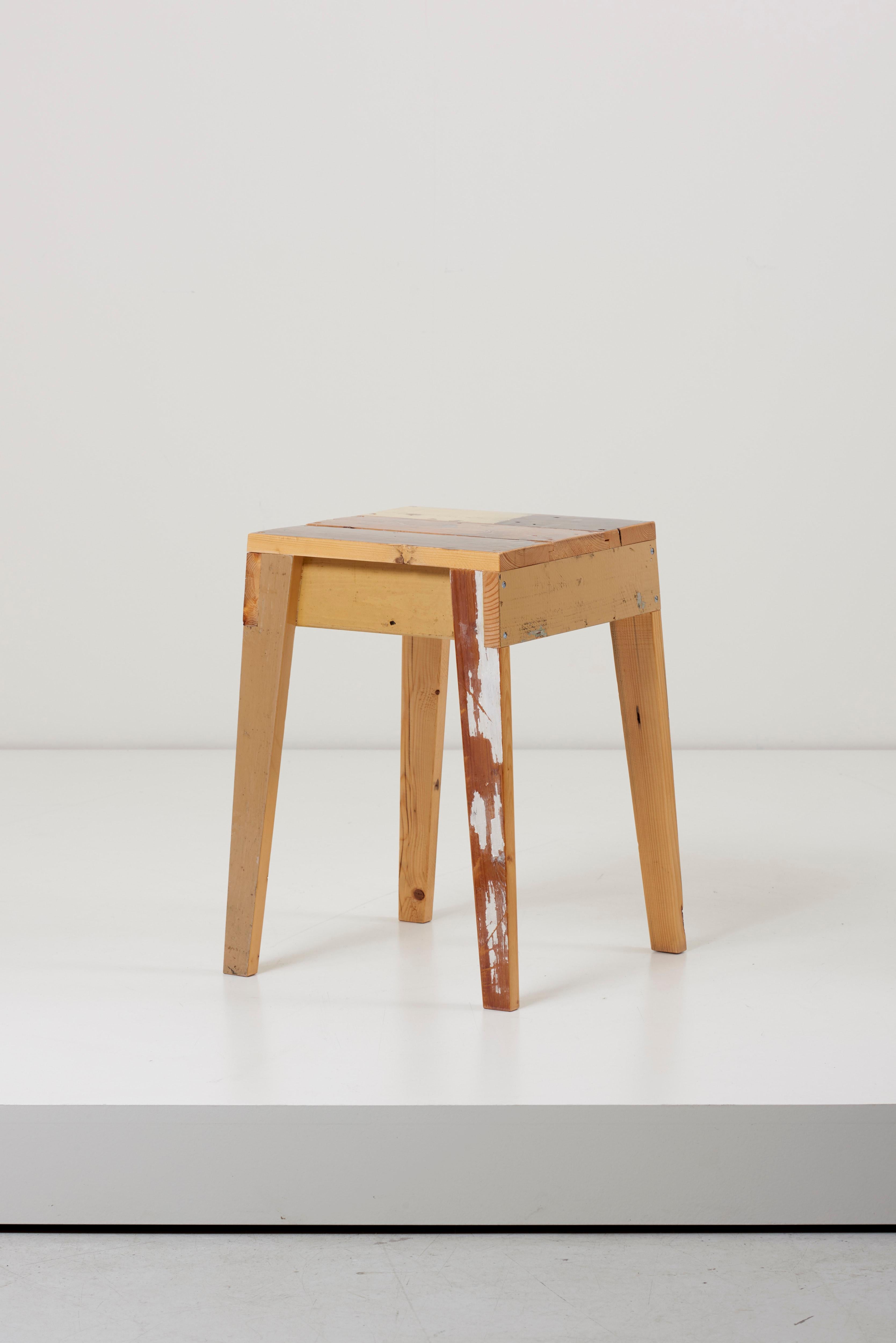 Contemporary Pair of Lacquered Oak Stools by Piet Hein Eek