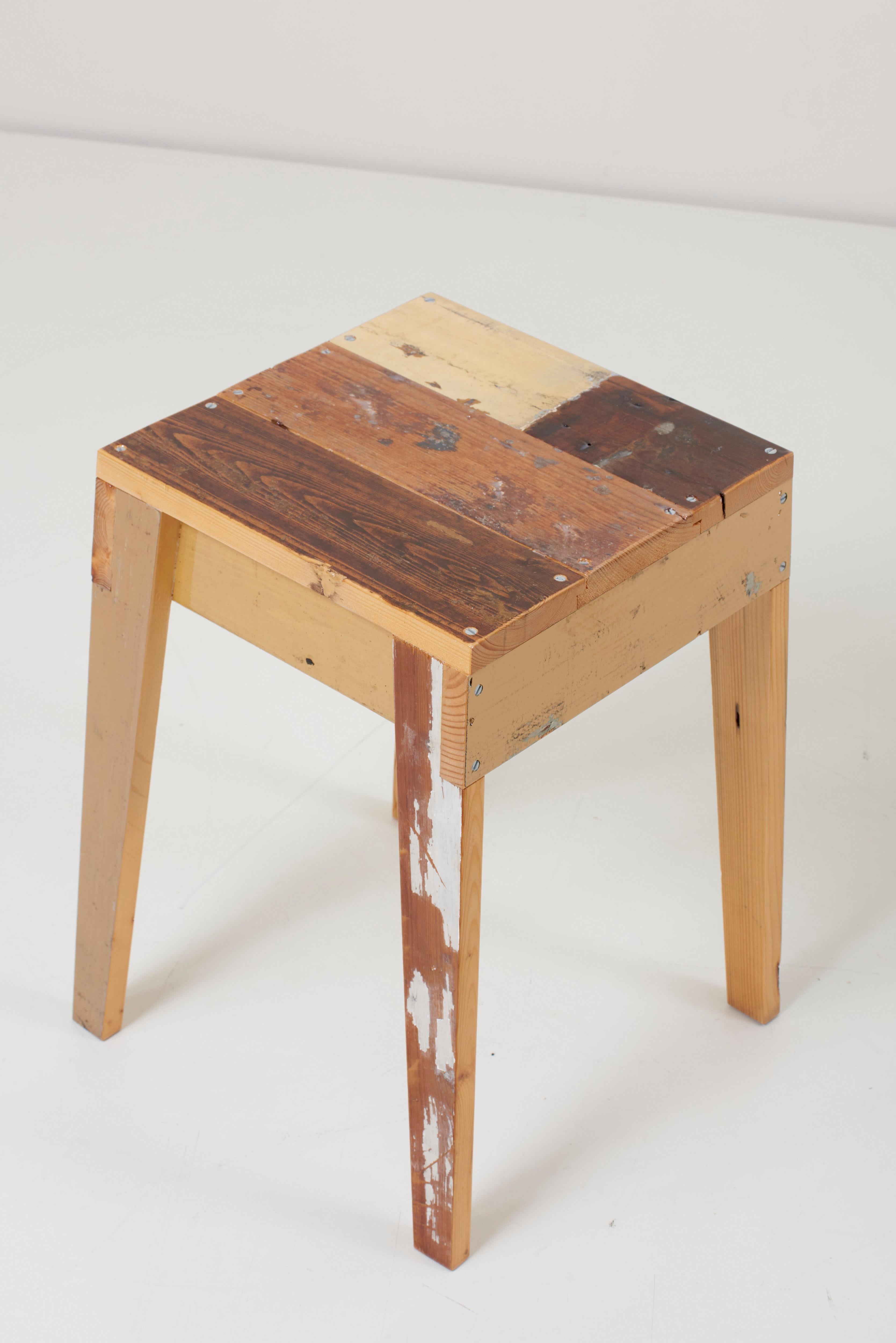 Pair of Lacquered Oak Stools by Piet Hein Eek 1