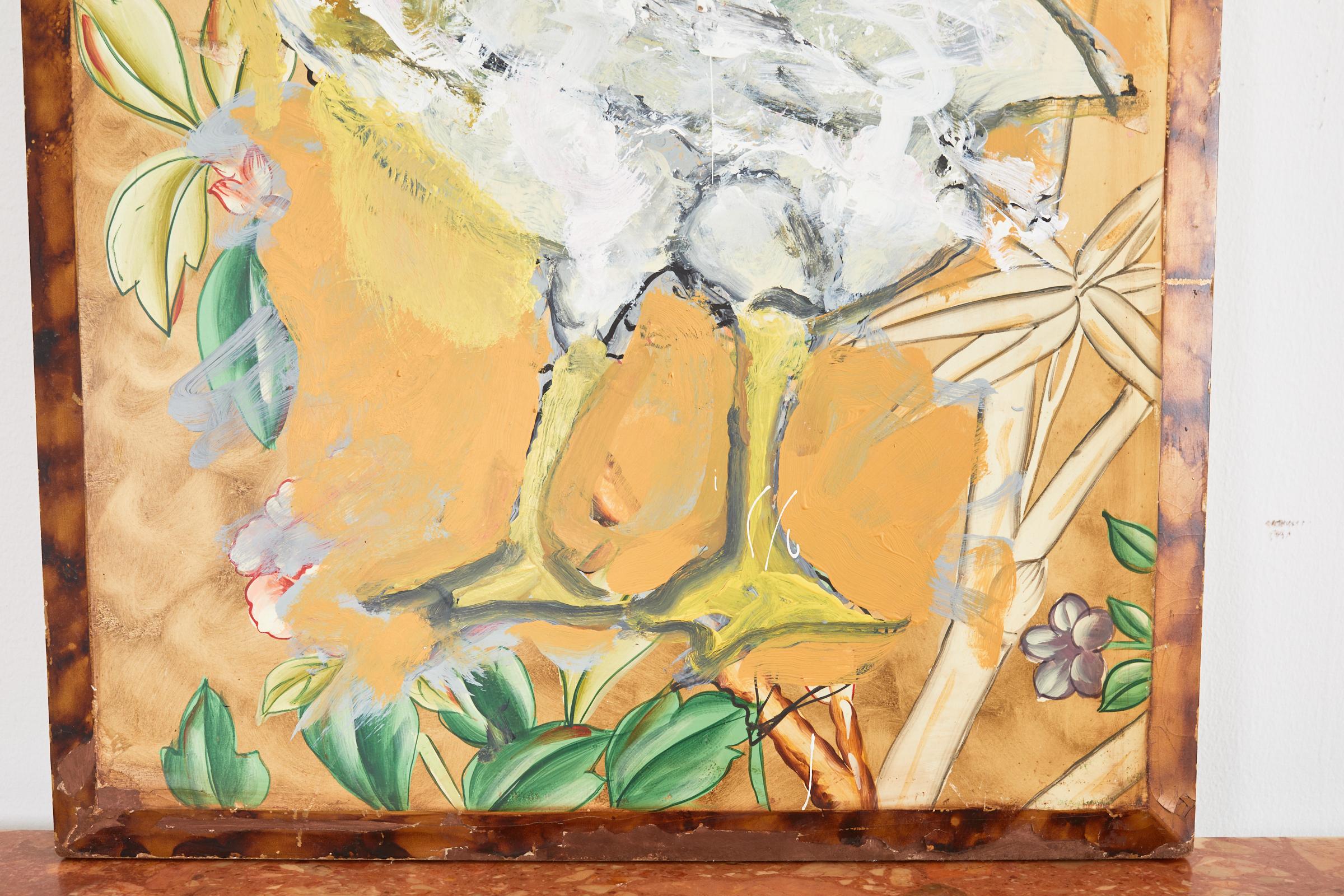 Bois Paire de peintures de canards à panneaux laqués de l'artiste Ira Yeager en vente