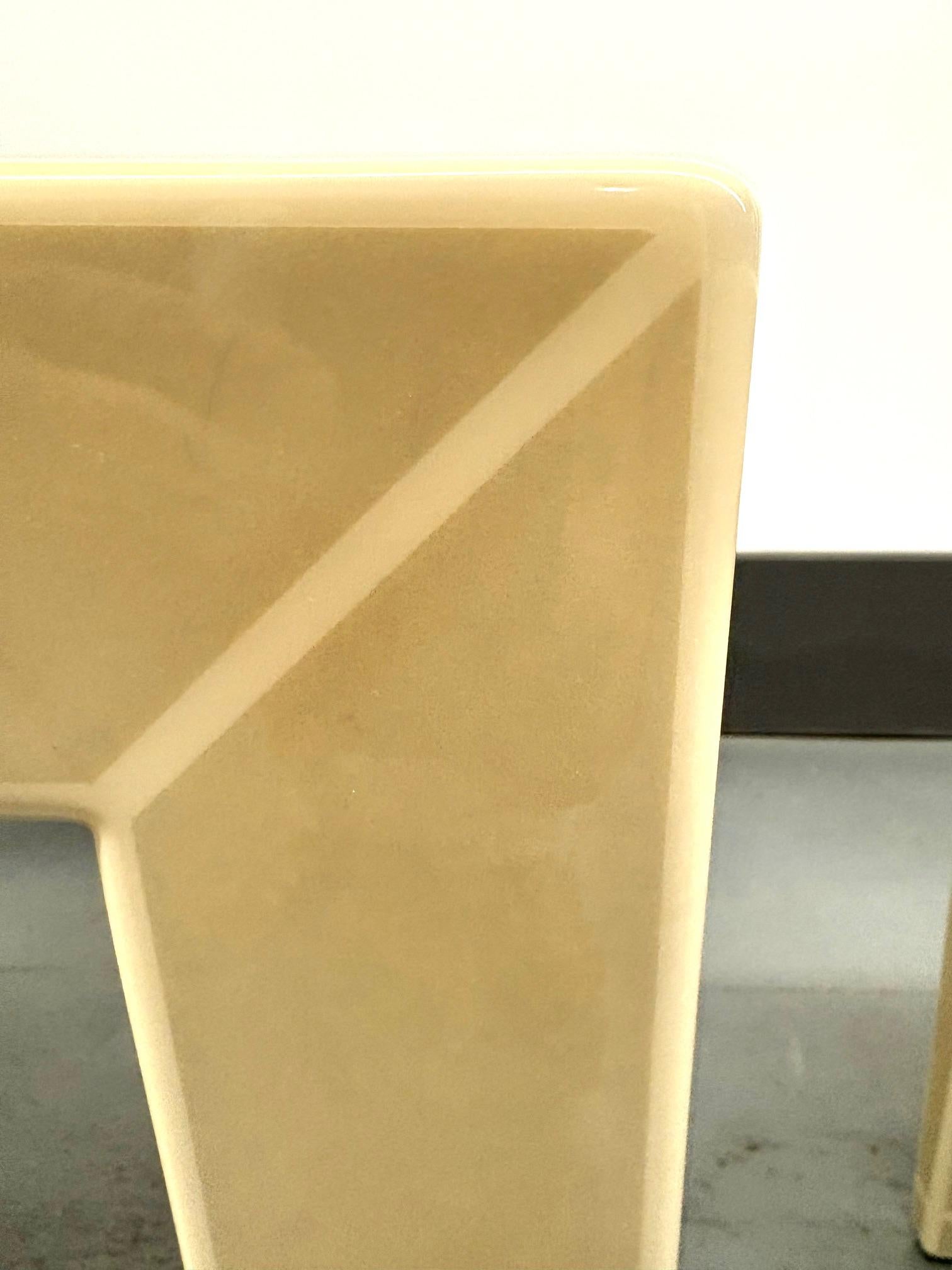 Pair of lacquered Shagreen Side Tables by Karl Springer For Sale 3