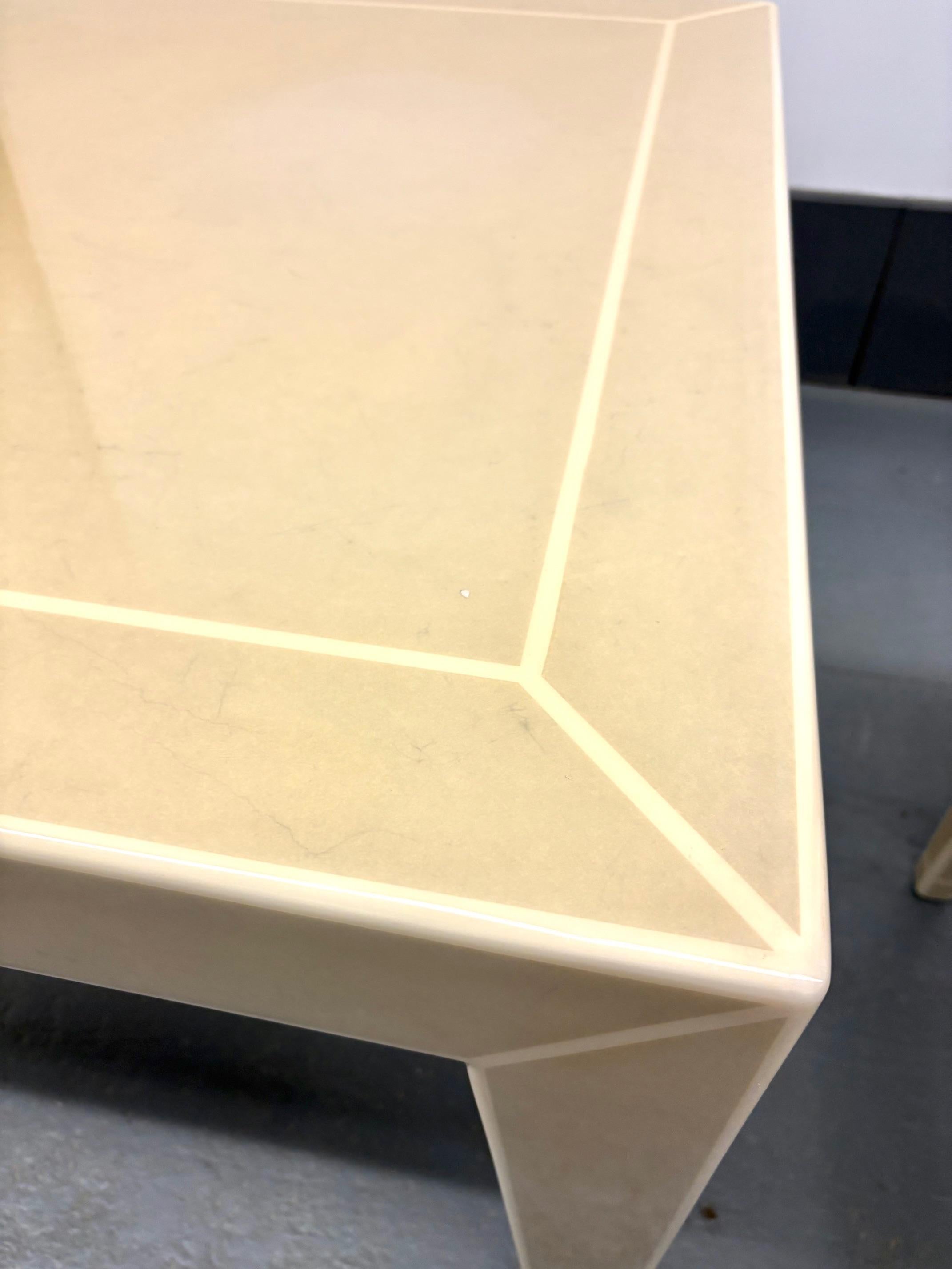 Pair of lacquered Shagreen Side Tables by Karl Springer For Sale 4