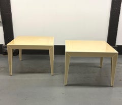 Pair of lacquered Shagreen Side Tables by Karl Springer
