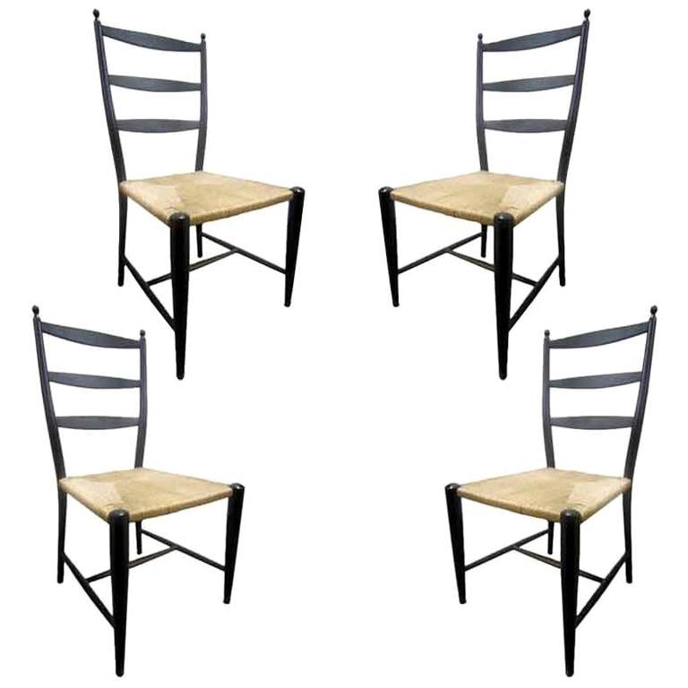 Pair of Lacquered Side Chairs For Sale at 1stDibs