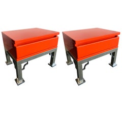 Pair of Lacquered Side Tables by Dal Vera, Italy, 1980s