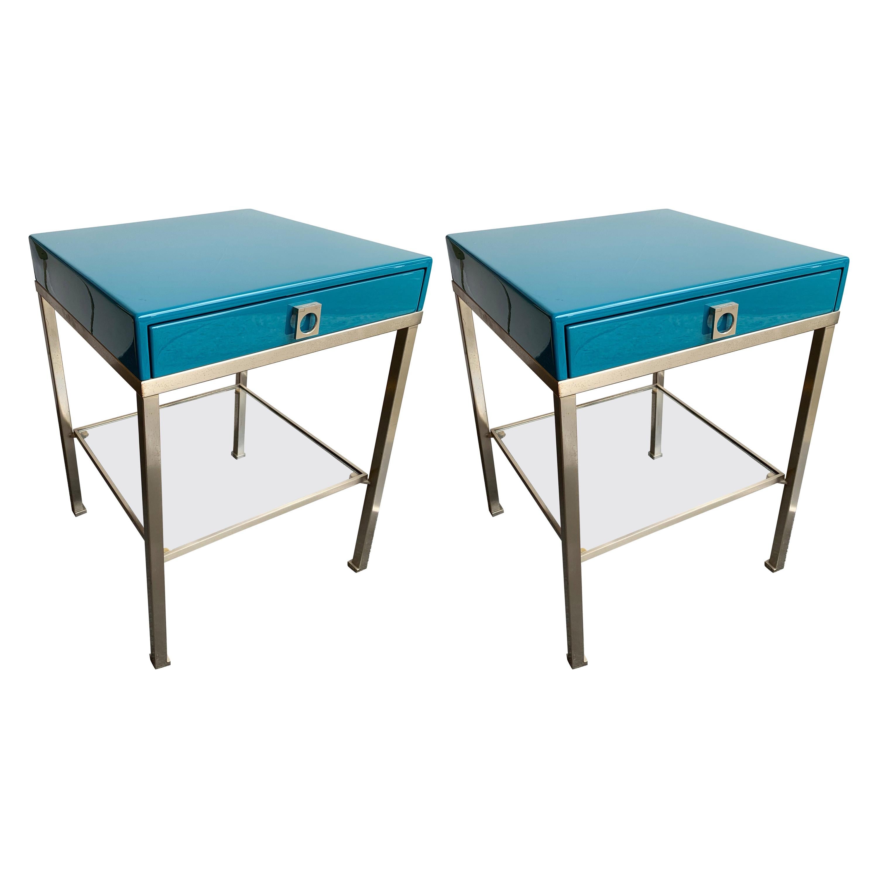 Pair of Lacquered Side Tables by Guy Lefevre. France, 1970s