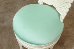 Pair of Lacquered Venetian Grotto Shell Back Barstools