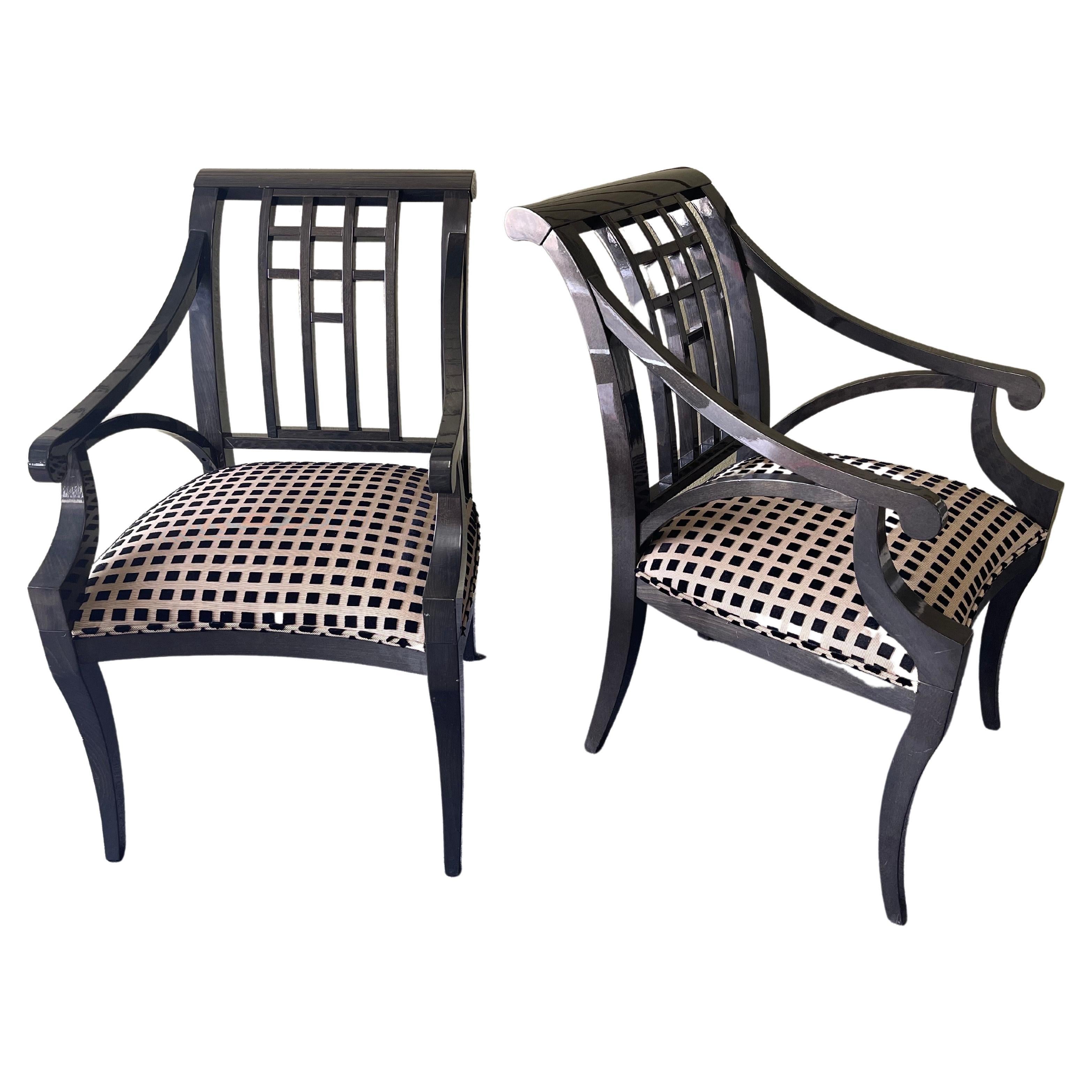 Sessel aus lackiertem Holz und Stoff von Pietro Costantini, Paar im Angebot