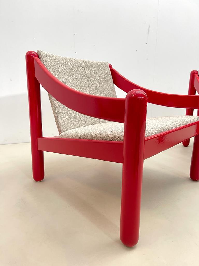 Mid-20th Century Pair of Lacquered Wood Armchairs Model 