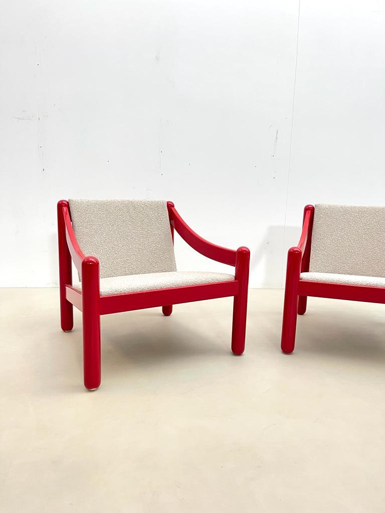 Pair of Lacquered Wood Armchairs Model 