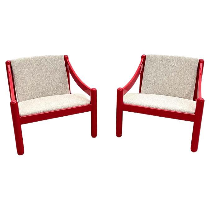 Pair of Lacquered Wood Armchairs Model "Carimate"by Vico Magistretti for Cassina