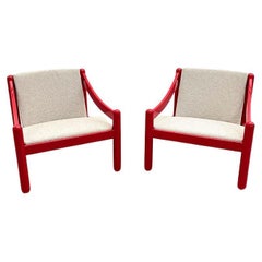 Pair of Lacquered Wood Armchairs Model "Carimate"by Vico Magistretti for Cassina