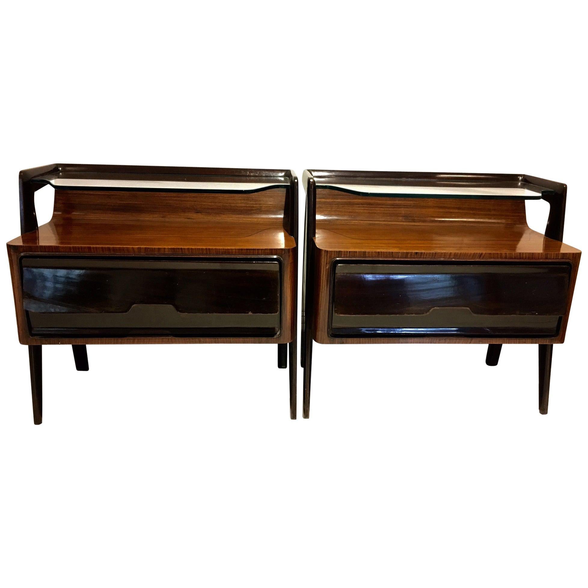 Pair of Lacquered Wood Side Tables Attributed to Paolo Buffa