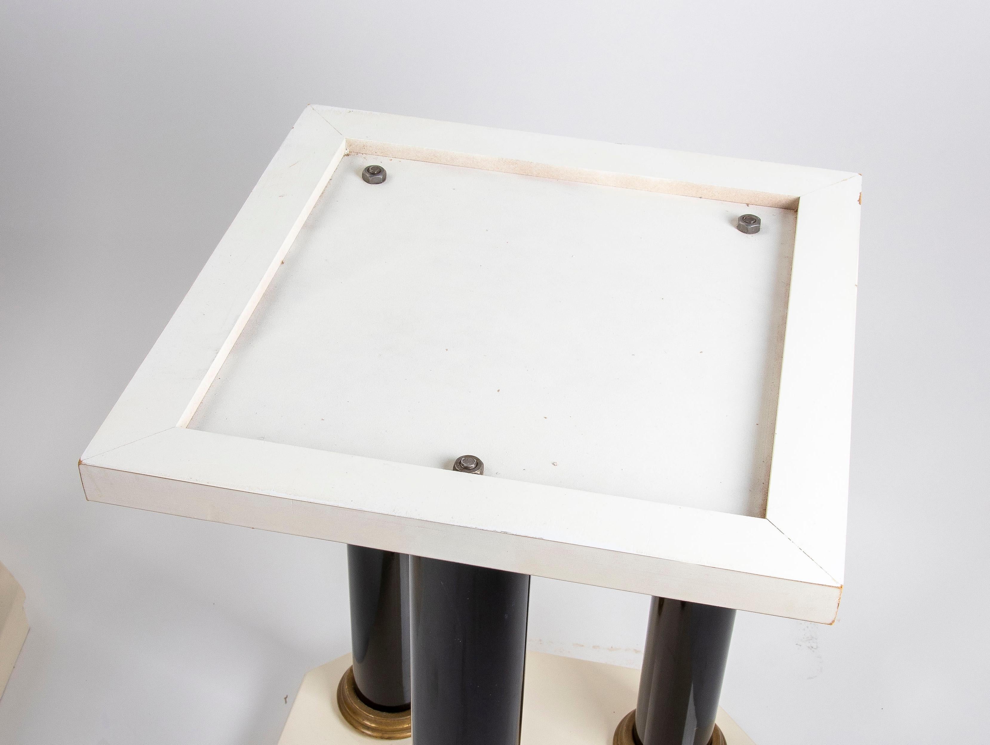Pair of Lacquered Wood Table Legs with Bronze Columns and Bases For Sale 8