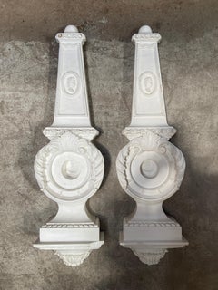 Pair of Lacquered Wooden Wall Ornaments from the Beginning of 20th Century