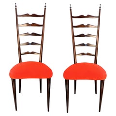 Pareja de sillones de recibidor con respaldo de escalera de Paolo Buffa