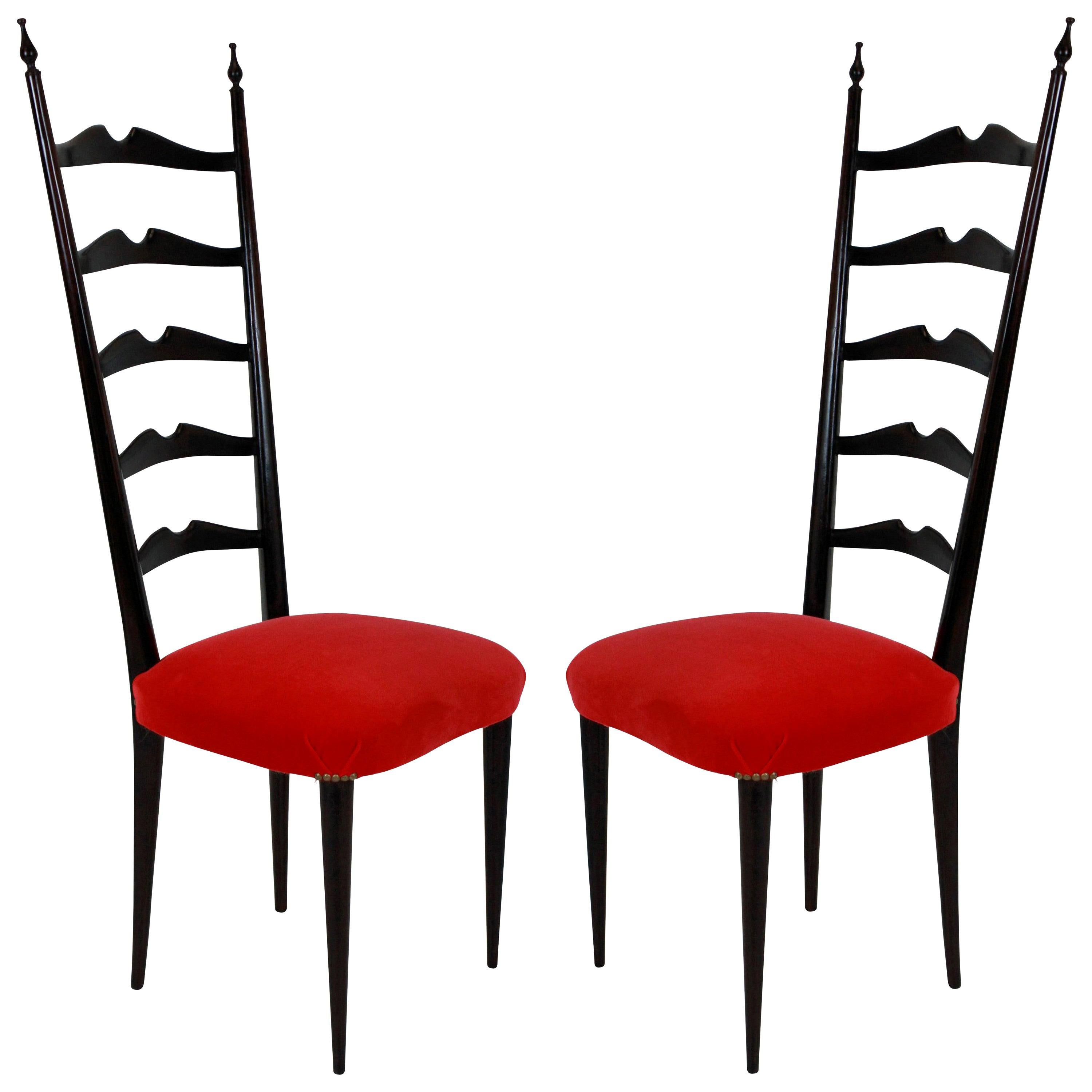 Pair of Ladder Back Paolo Buffa Style Chairs