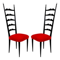 Pair of Ladder Back Paolo Buffa Style Chairs