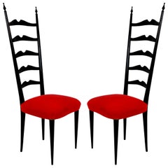 Pair of Ladder Back Paolo Buffa Style Chairs